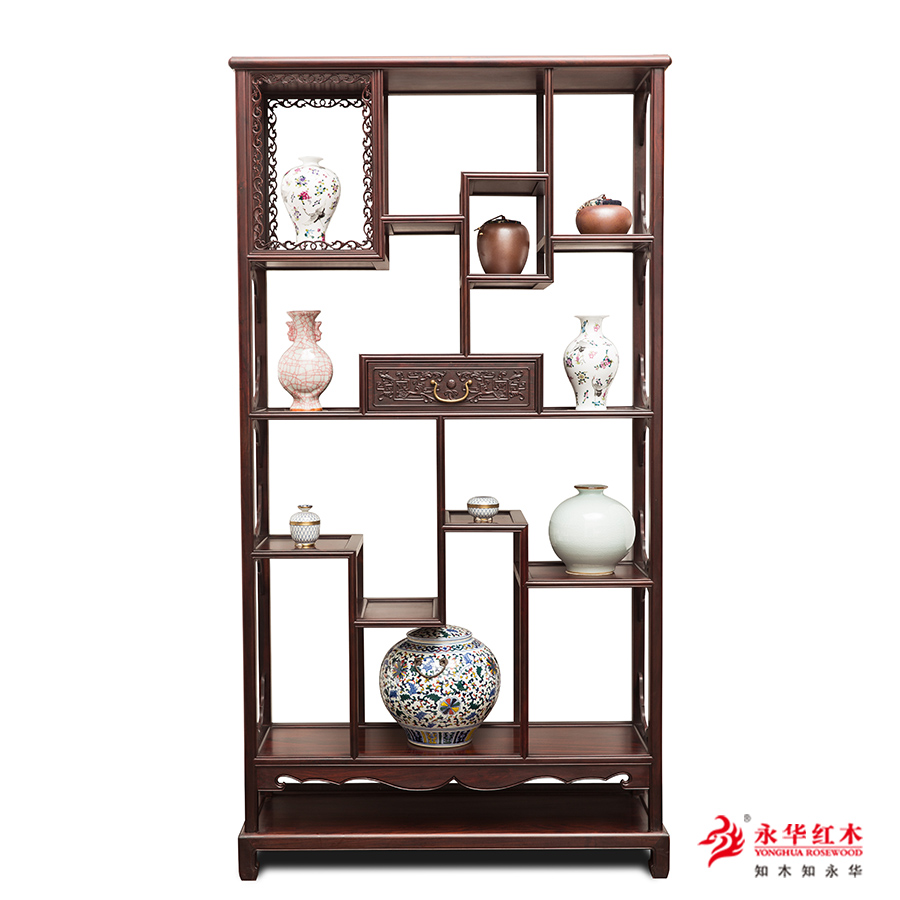 中式博古架展示历史文化容纳岁月之美-红木家具_古典红木家具价格_红木 